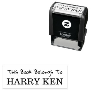 This Book Belongs To - Name Library Bookplate Kids Self-inking Stamp