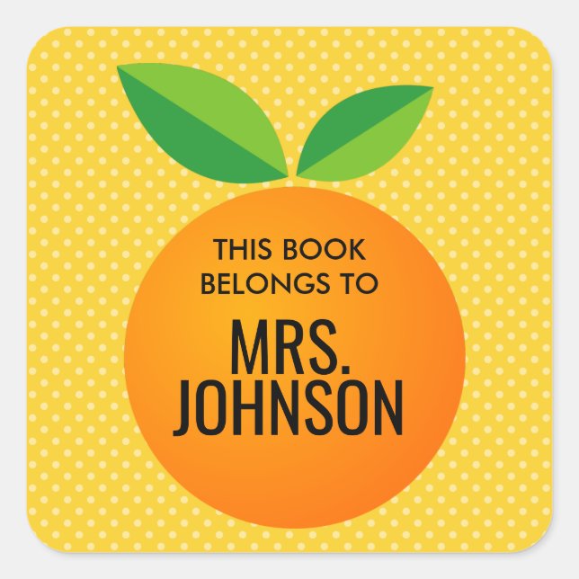 This book belongs to orange bookplate stickers (Front)