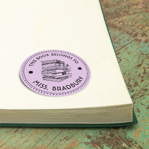 This Book Belongs To Personalised Classic Round Sticker