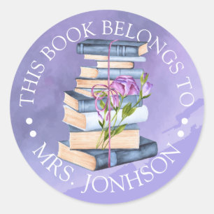 This Book Belongs To Personalised Classic Round Sticker