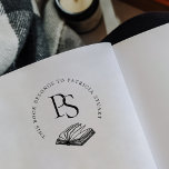 This Book Belongs To Personalised Name Initials Self-inking Stamp<br><div class="desc">THIS BOOK BELONGS TO custom name self-inking stamp is perfect for librarians,  school teachers,  book lovers,  etc. Featuring a hand-drawn illustration of an open book,  round serif typography,  and elegant initials.</div>