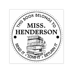 This Book Belongs To Personalized Self-inking Stamp