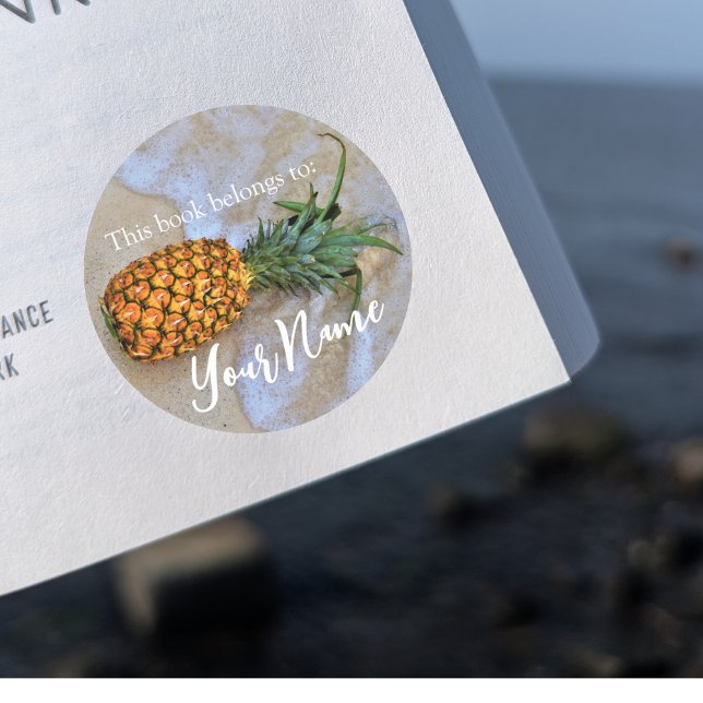 "This Book Belongs to" Pineapple Beach Sticker (Creator Uploaded)