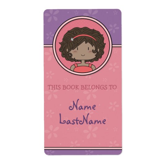 This book belongs to... (purple and pink) shipping label