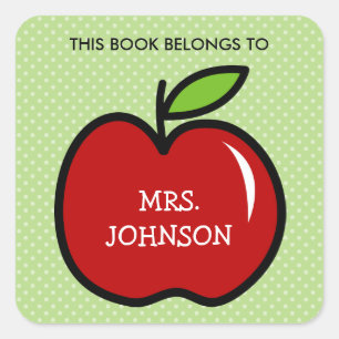 This book belongs to red apple bookplate stickers