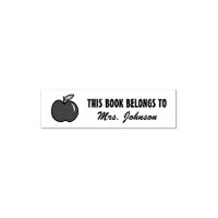 This Book Belongs To red apple stamp for teacher