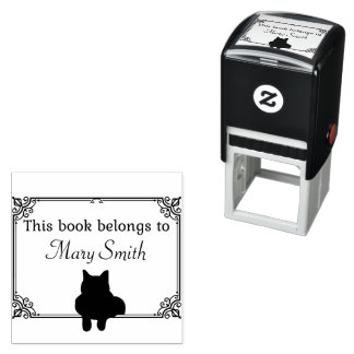 This Book Belongs To | Self Inking Stamp with Cat