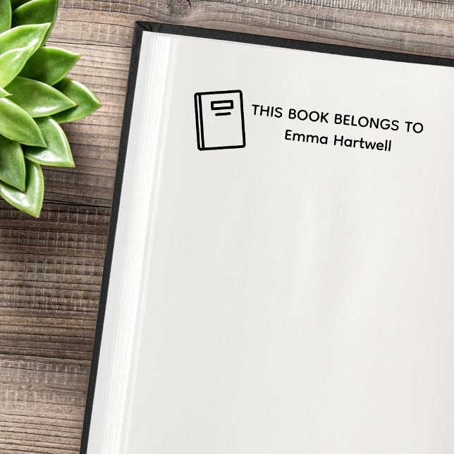 This Book Belongs To Simple Name Self-inking Stamp (simple this book belongs to)