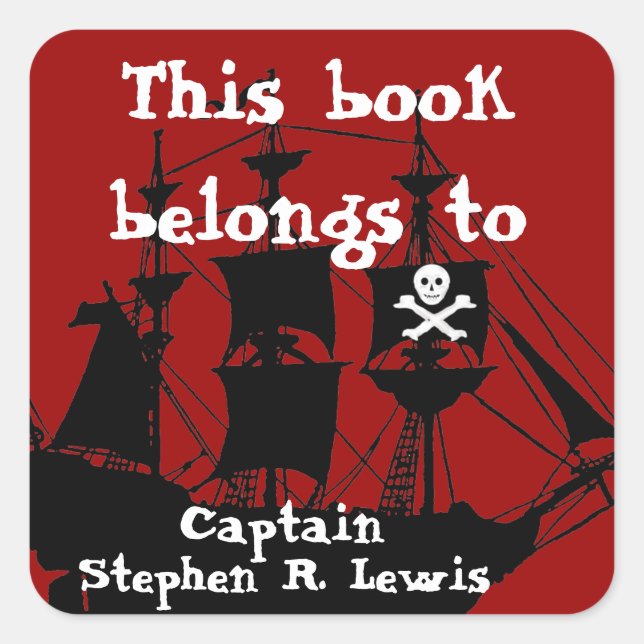 This book belongs to square sticker (Front)