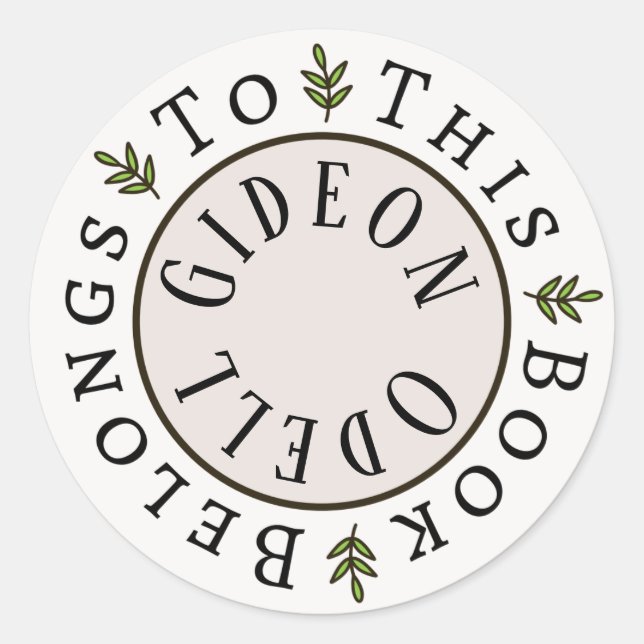 "This Book Belongs To" Sticker Template (Front)