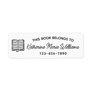 This Book Belongs To - Sticky Label Return Address Label