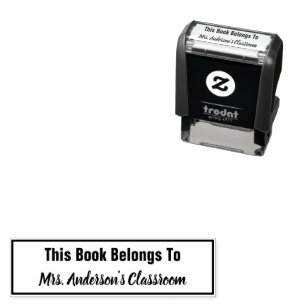 This Book Belongs To Teacher's Name with Border Self-inking Stamp