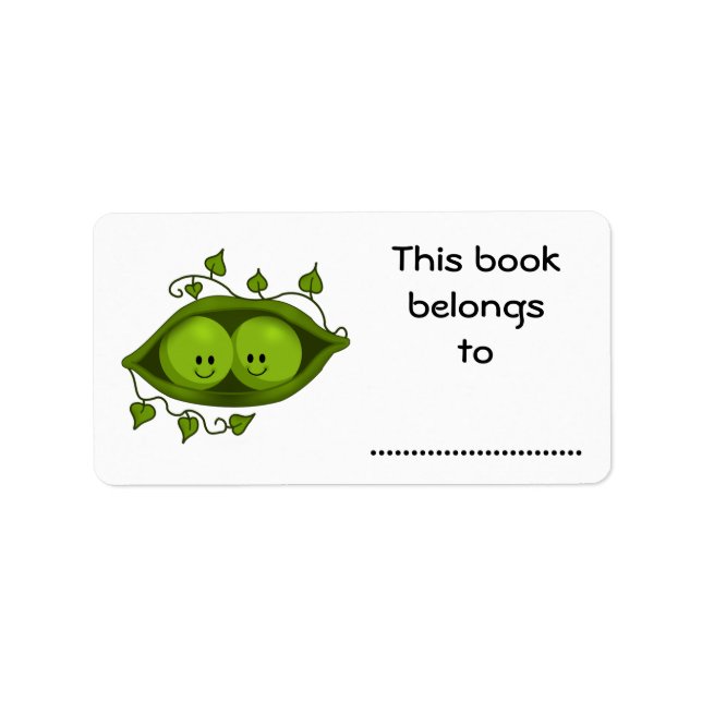 This Book Belongs To, Two Peas In A Pod Label (Front)