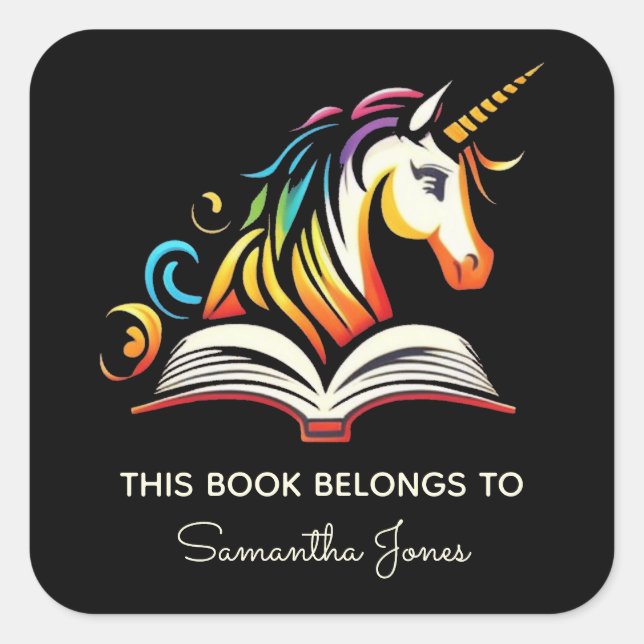 This Book Belongs to - Unicorn Book Label (Front)