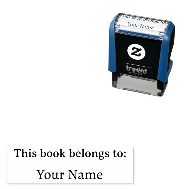 This Book Belongs To: Your Name Modern Simple Self-inking Stamp (In Situ)