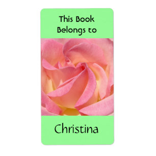 This Book Belongs to Your Name Pink Rose labels