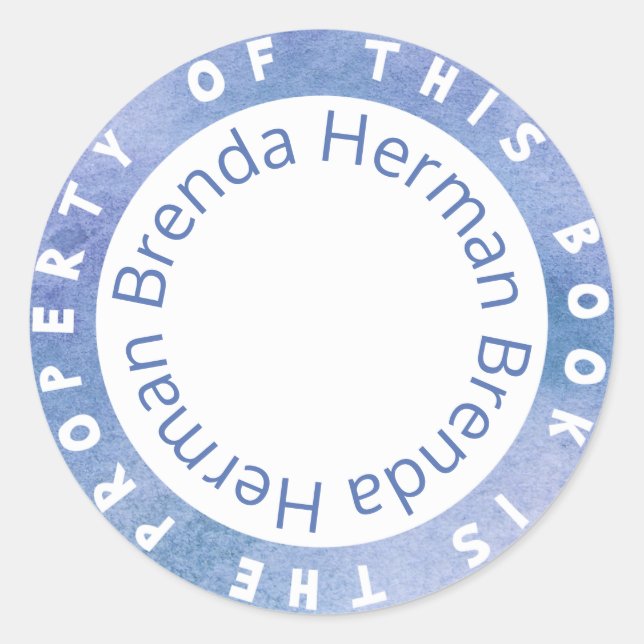 "This Book Is The Property Of" Sticker Template (Front)