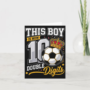 This Boy 10 Double Digits Soccer Funny 10th Card