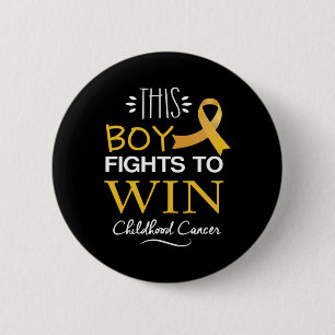 This Boy Fights To Win Childhood Cancer Awareness 6 Cm Round Badge