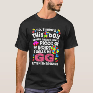 This Boy He Calls Me GG Fighter Autism Awareness R T-Shirt