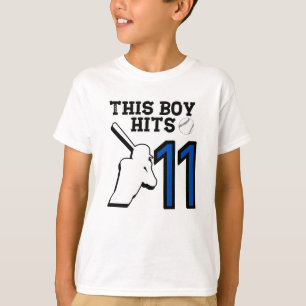 This boy hits 11 – baseball 11h birthday  T-Shirt