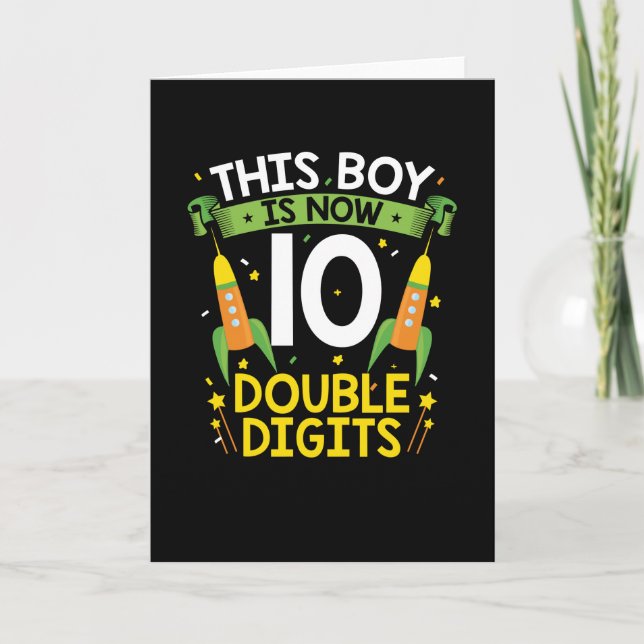 This boy is now 10 | 10th Birthday Gift Boys Card (Front)