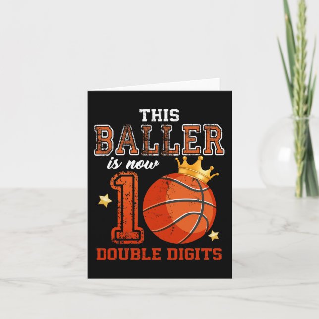 This Boy Is Now 10 Double Digits Basketball 10th B Card (Front)