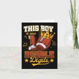 This Boy Is Now 10 Double Digits Football Birthday Card