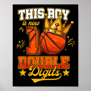 This Boy Is Now 10 Double Digits Sketll Birthday B Poster