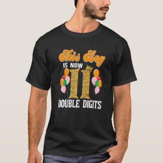 This Boy Is Now 11 Double Digits Birthday Party T-Shirt