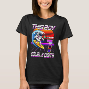 This Boy Is Now Double Digits 7th Birthday Boy 7 Y T-Shirt