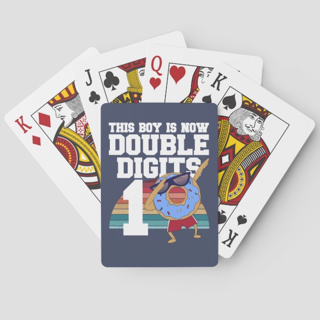 This Boy is Now Double Digits Funny 10th Birthday Playing Cards (Back)
