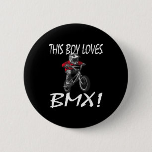 This Boy Loves Bmx, Kids Bmx  6 Cm Round Badge
