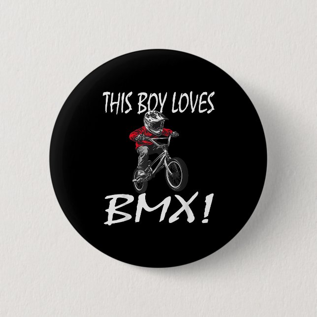 This Boy Loves Bmx, Kids Bmx  6 Cm Round Badge (Front)