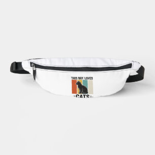 This Boy Loves Cats Retro Cat Lover Design_1 Bum Bags