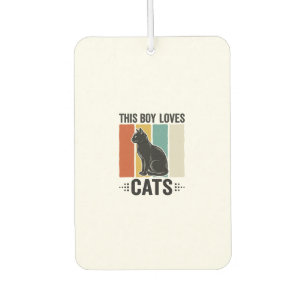 This Boy Loves Cats Retro Cat Lover Design_1 Car Air Freshener
