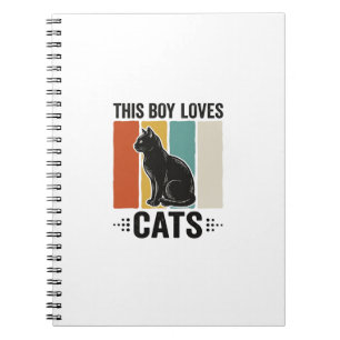 This Boy Loves Cats Retro Cat Lover Design_1 Notebook