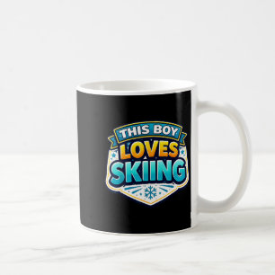 This boy loves skiing lover skier winter sports coffee mug