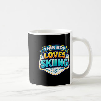 This boy loves skiing lover skier winter sports coffee mug