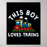 This Boy Loves Trains Locomotives And Wagon! Kid B