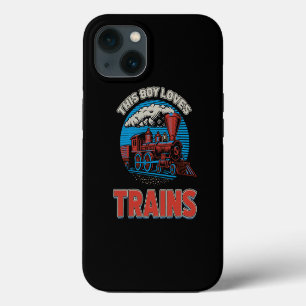 This boy loves trains locomotives and wagon Kid bo iPhone 13 Case