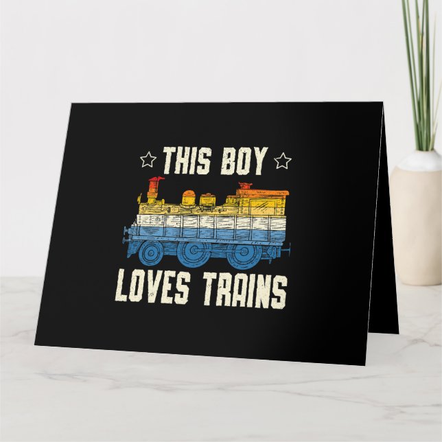 This Boy Loves Trains Lover Railway Locomotive Tra Card (Front)