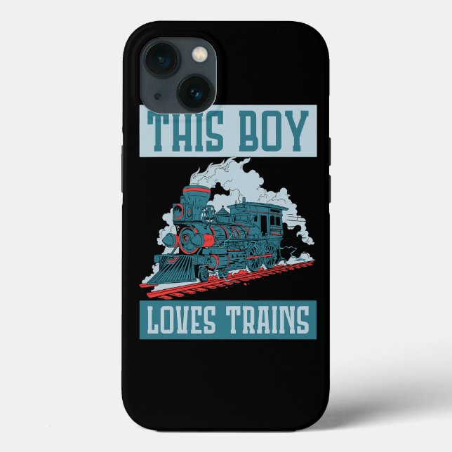 This Boy Loves Trains Wagon Train Case-Mate iPhone Case (Back)