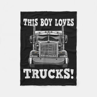 This Boy Loves Trucks Fleece Blanket