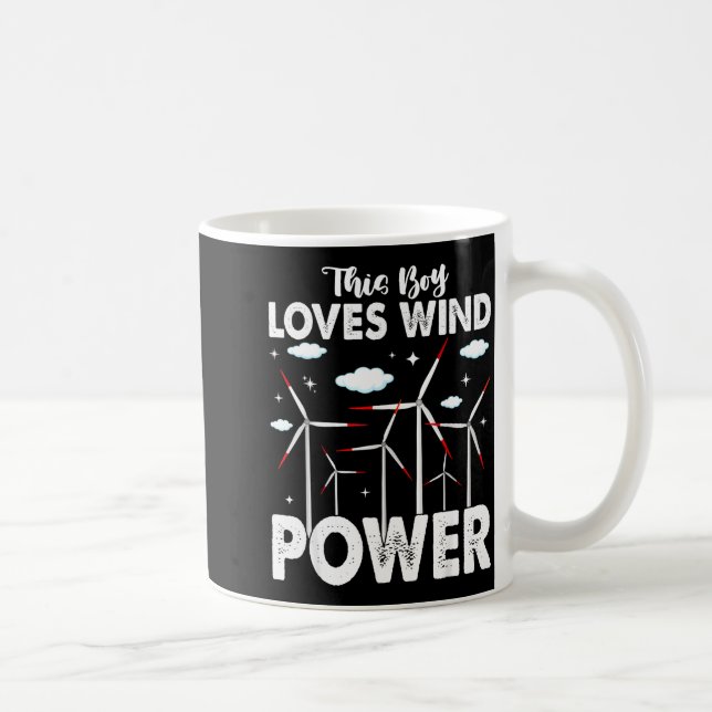 This Boy Loves Wind Wer, Windmill Turbine Technici Coffee Mug (Right)