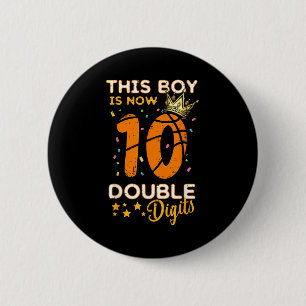 This Boy Now 10 Double Digits Crown 10th Birthday  6 Cm Round Badge