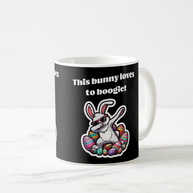 This bunny loves to boogie! coffee mug (Front Right)