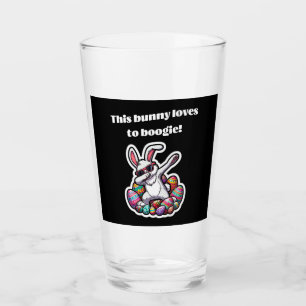This bunny loves to boogie! glass