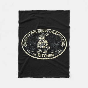 This bunny owns the kitchen bunny pickleball playe fleece blanket