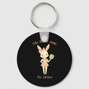 This bunny owns the kitchen pickleball player key ring